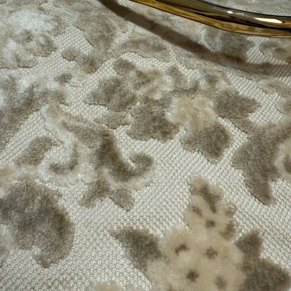 Stylecraft 1960s 1970s Carpet Beige Cream Tote Travel Large Bag Purse Handbag